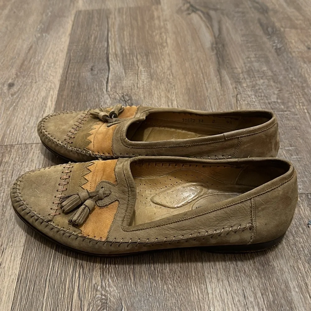 Santoni Leather Moccasin Tassle Loafers Made in Italy size 9.5 - Picture 2 of 6